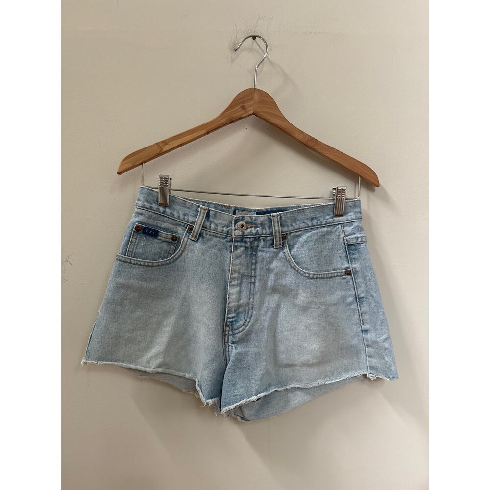 Vintage Express Bleus Light Wash High Rise Jean Cut-off Shorts Size 9/10